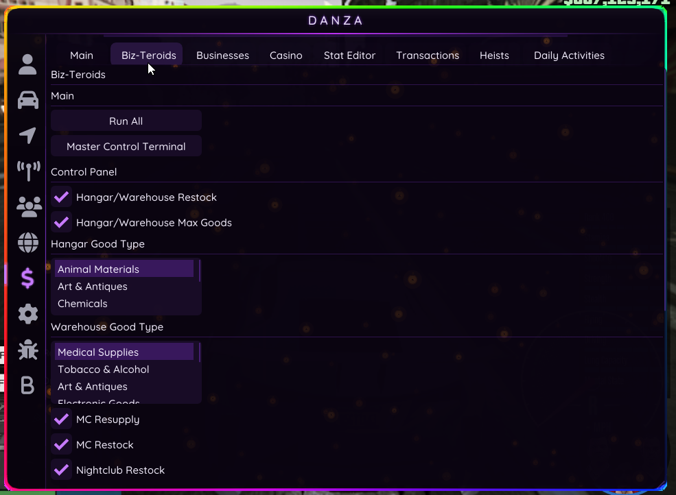 Danza Menu business screenshot